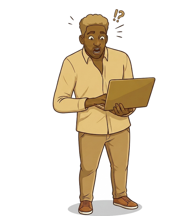 Personnage avec laptop